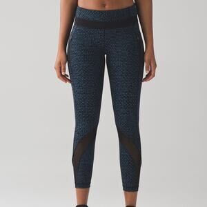 LULULEMON Inspire Tight II Leggings Shatter Weave Desert Teal Alberta Lake 6